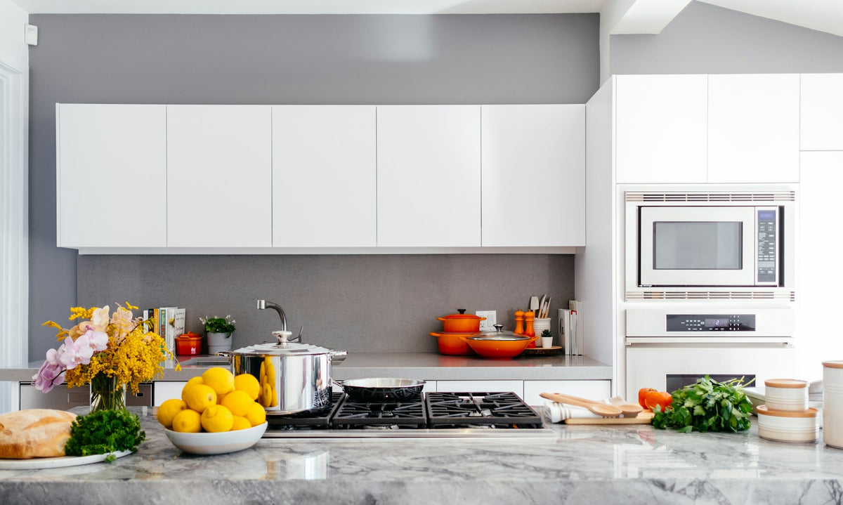 A modern white kitchen